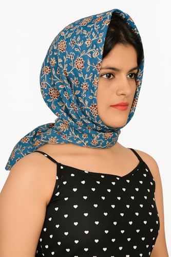 Image of Scarf For Girls 100% Pure Cotton Hand Block Printed Square