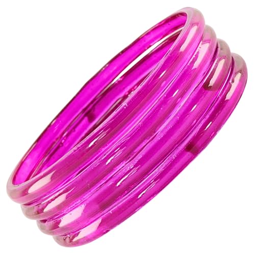 Image of STYOLLO Viral Jelly Plain Transparent Glass Kada Set For Women & Girls | Kanch Kada For Girls | Daily Ethnic Traditional Jewelry | Glossy Classic Fashion Kangan For Wedding, Festive & Parties - Set Of 4