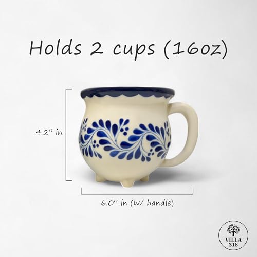 Set de 2 mugs grandes de cerámica pintados a mano miniatura 2