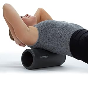 MICRODRY Deluxe Fitness Foam Back Roller for Muscle Relief, Roller for Yoga, Stretching, Deep Tissue Firm Massage & Trigger Point Release, Exercise Workout at Home or Gym, 13×5.3″, Dark Grey