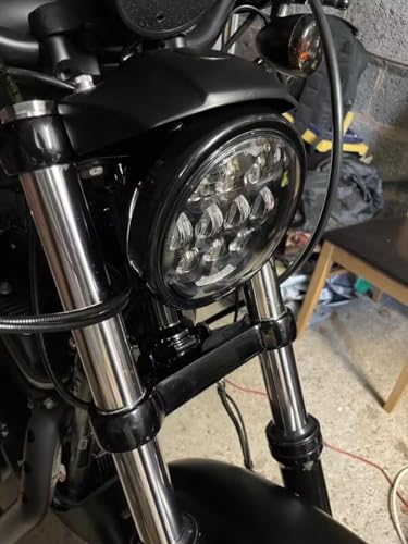 FTKDMT Motorrad 5,75 Scheinwerfer-Zierring passend für Harley Sportster Iron XL 883 1200 Dyna Softail Street Bob