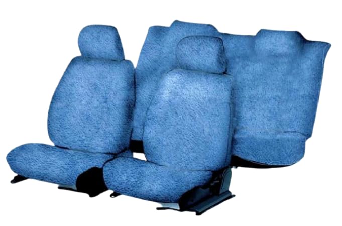 Image of Cotton Car Seat Cover for Maruti Omni (5 Seater) (Blue)