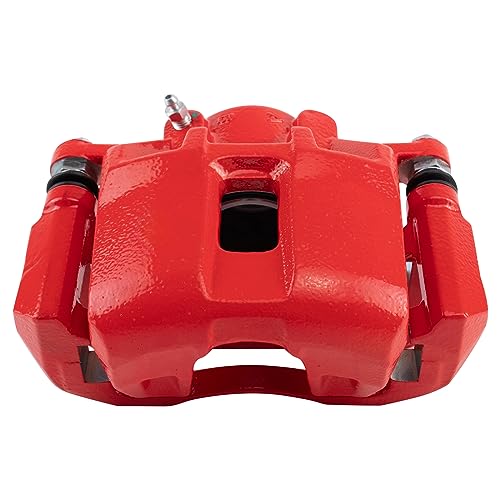 Image of TRQ Front Right Brake Caliper w /Bracket Performance Red Passenger Side