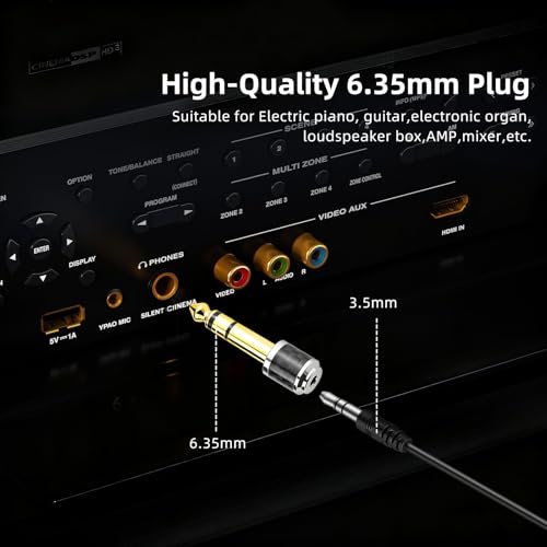 Adaptador de Audio 6.35mm a 3.5mm, Conector de Cobre Chapado en Oro 24K miniatura 4
