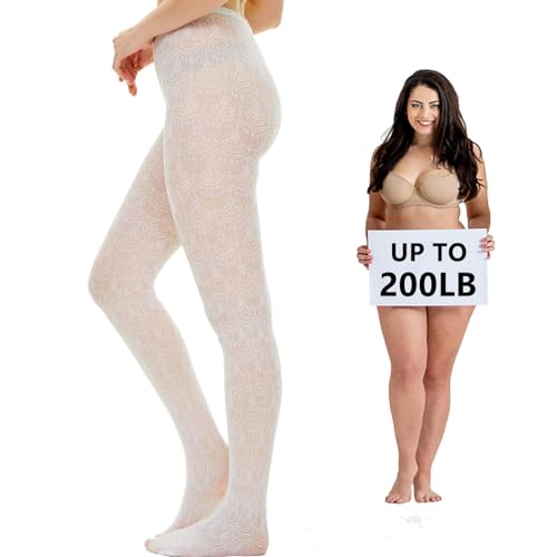 Image of Fishnet Stockings Lace Patterned Tights High Waist Pantyhose Fishnets for Women