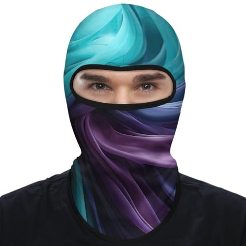 Máscara facial de pasamontaña verde esmeralda y morado para hombre y mujer, protección solar, transpirable, cubre todo el cabeza para senderismo, ciclismo, correr, conducción miniatura 1