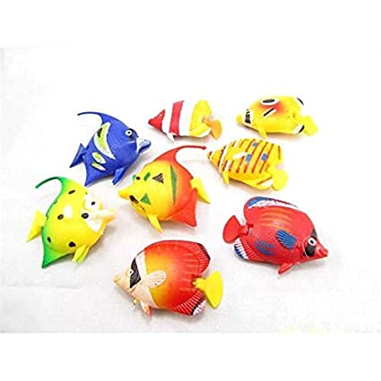 Artificial Decorative Plastic Floating Colorful Fishes for Aquarium Pack of 5 1