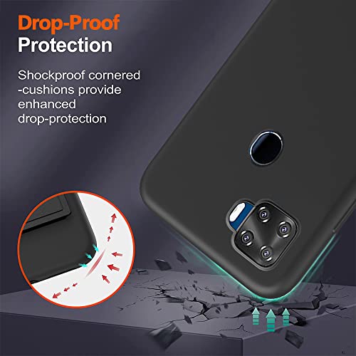 Nijiadi Case For Zte Blade X1 5G (6.5") Phone Case With Glass Screen Protector, [3 Stand Ways] Metal Kickstand/Stand Silicone Tpu Shockproof Protective Cover Case For Zte Blade X1 5G - Black #TOP5