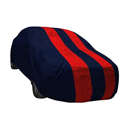 Image of Auto Hub Car Cover Compatible with Hyundai Santroo Xing (Model : 2003-2015) with Mirror Pocket, Weather Proof, Triple Stitched, Santroo Xing Cover- Navy-Red