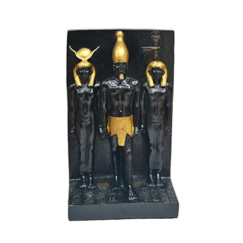 Figura Estela egipcia de la triada del faraón Micerinos Entre Las diosas Hathor y Bat