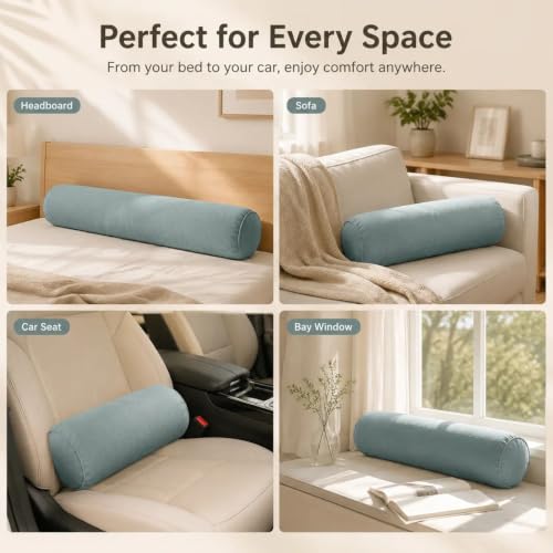Almohada de viaje para cuello cilíndrica y ergonómica contra el dolor cervical 8