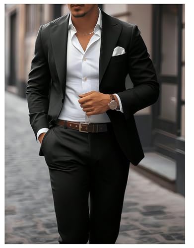 Men's 2 Piece Suit Slim Fit Suits for Men Two Button Blazer Formal Business Jacket Suit for Wedding Prom Dinner2