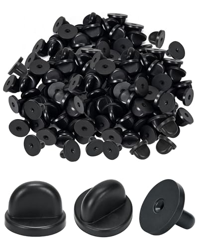 50PCS Rubber Blank Pin Backs Clutch Rubber Pin Backs Butterfly Clutch Pins Tie Tacks Blank Pins for Uniform Badges Backing Holder Clasp Lapel Pin Enamel Pins.
