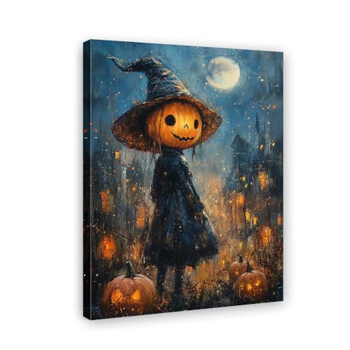 Toile Halloween citrouille magique : l'art mural effrayant pour mur vide 60x90