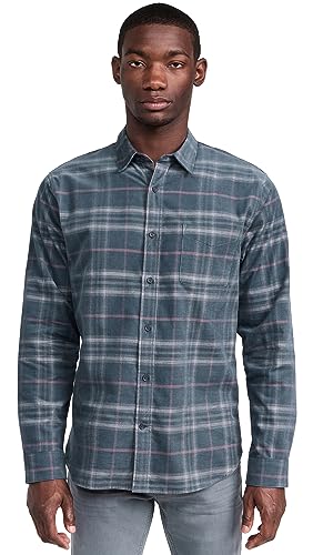 Vince Men's Corduroy Plaid Shirt