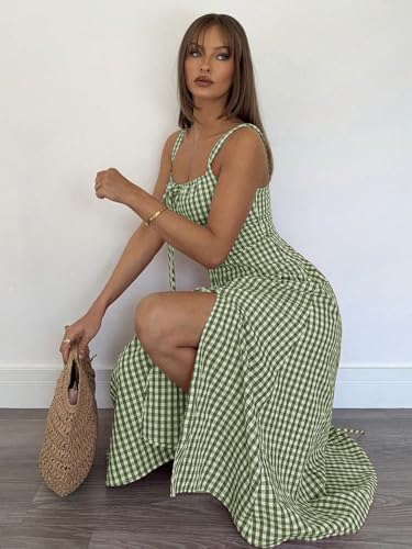 Image of Aahwan Women Fit and Flare Red Solid Lace Up Backless Ruched Boning Spaghetti Strap Slim Fit Long Cami Dress