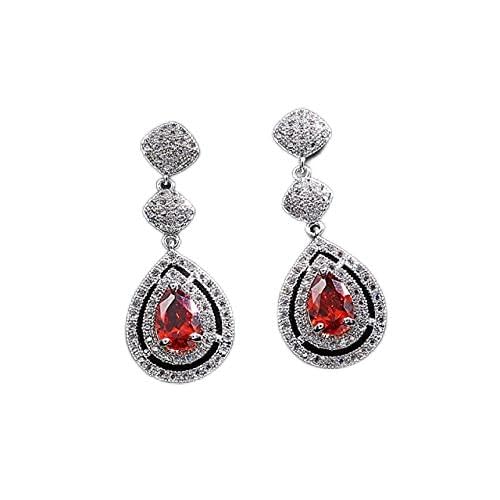 Boucles d'oreilles de mariage pour femmes 925 saphir et rubis en gouttes