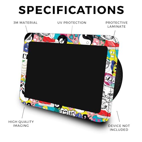 Image of Carbon Fiber Skin Compatible with Amazon Echo Show 8 (3rd Gen, 2023) - Sticker Bomb - Premium 3M Vinyl Protective Wrap Decal Cover - Easy to Apply | Crafted in The USA by MightySkins
