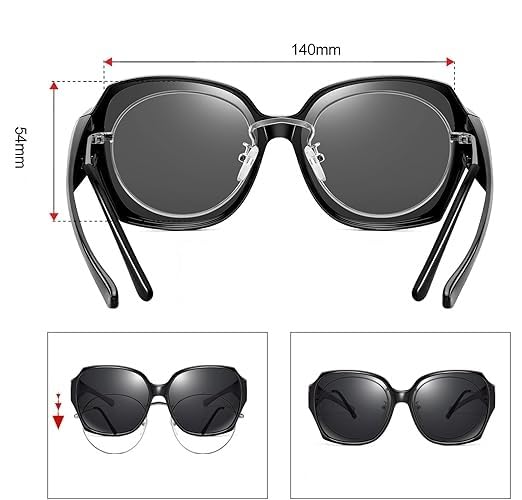 Damskie okulary przeciwsłoneczne z polaryzacją do noszenia na okularach UV400 model oversize