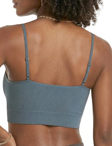 Image of ZENUTA 2Pack Padded Bralettes for Women, V-Neck Seamless Wireless Pull-On Bras with Removable Pads, Low-Impact