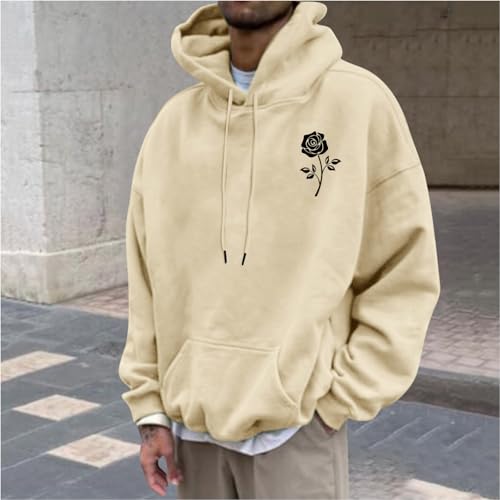 Hoodies for Men Fashion Y2k Rose Print Oversized Streetwear Hoodies Youth Boys Hooded Pullover Loose Fit Sweatshirts2