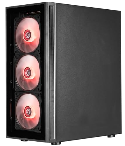 Image of Circle Xtender X2 Mid- Tower Computer Case | Gaming Cabinet - Black| Support ATX, M-ATX, ITX | Pre- Installed 3 x 120mm Front and 1 x 120mm Rear ARGB Mirror Fans