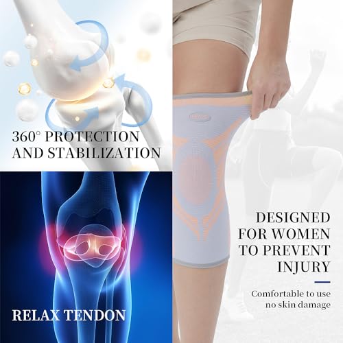 Domaste Slim Knee Braces for Women - No-Slip Support for Dance & Yoga