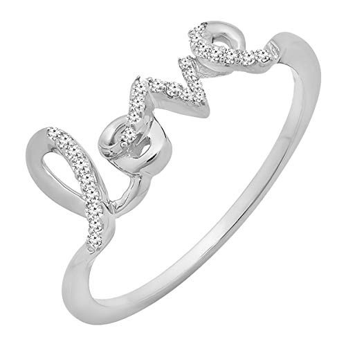 Dazzlingrock Collection 0.08 Cttw Round White Diamond Womens Engagement Promise Love Ring, 10K Solid Gold