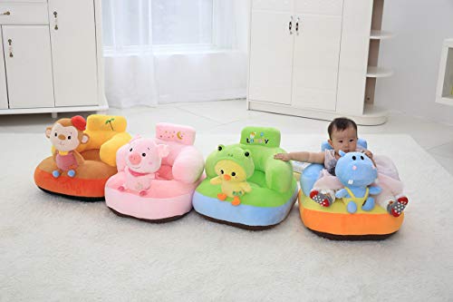 Image of Besties Elephant Shape Baby Soft Plush Cushion Baby Sofa Seat OR Rocking Chair for Kids 6 to 24 Months (Elephant Sofa Chair), Multicolour (Pink)