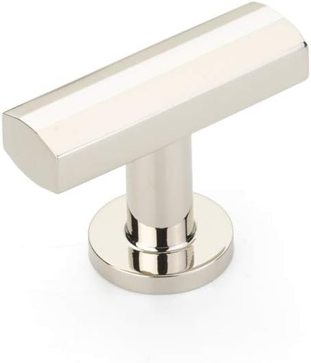 Schaub Heathrow T-Knob Cabinet Knob, 1-3/4 Diameter, Polished Nickel 552