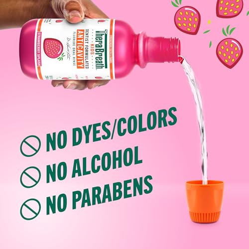 TheraBreath Kids Mouthwash, Organic Strawberry Splash, 16 fl oz, 2-Pack - image 5