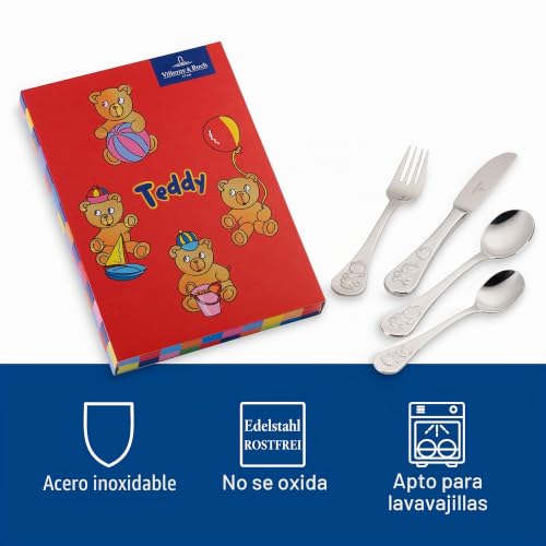 Cubertería infantil Villeroy & Boch Teddy de acero inoxidable para evitar cubiertos doblados 3