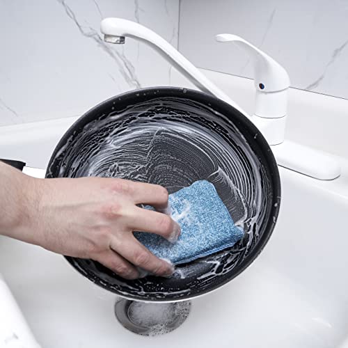 Image of Miracle Microfiber Scrubbing Sponge, Blue Extra Scrubbing Power Sponge for Kitchen, Sink, Pot, Pan and Dish Washing, Super Absorbent and Rapid Drying. by Superio