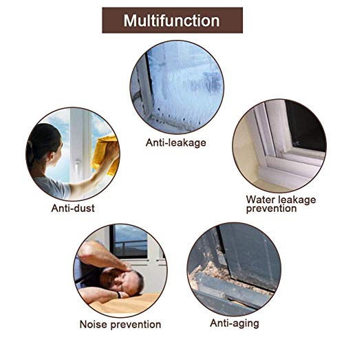 Image of Excluder Tape for Door Window, Self-Adhesive Weather Stripping, 3M Type D Sealing Foam Tape Strip Against Cold Draught /Anti-Collision /Soundproof /Waterproof /Dustproof (Brown)