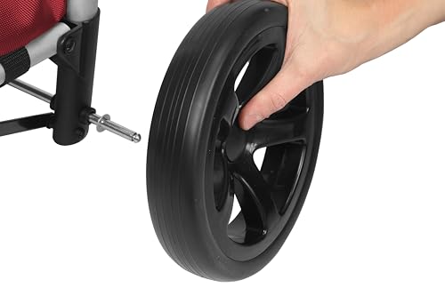 Playmarket Go Two Compact Chariot de courses pliable à deux roues, sac avec fermeture de 44 l, poche arrière, châssis en aluminium ultra léger, couleur grenat - noir – vue 9