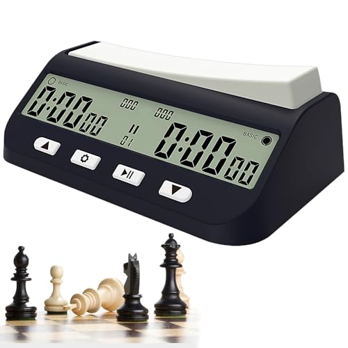 KBIBCK Temporizador de ajedrez digital, temporizador de ajedrez profesional, reloj de ajedrez portátil 3 en 1, con bonificación de tiempo y funciones de retardo, ideal para ajedrez y juegos de mesa de