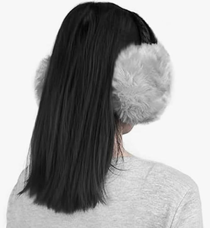 Image of Girl Winter Earmuffs Outdoor Wear Soft Faux Fur Plush Ear Warmer Minnie Design Windproof Woolen Warm Ear Muff Men & Women (Freesize)