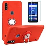 ZTE Blade A3 Prime Case with Glass Screen Protector, ZTE Blade A3Y Leather Case Rotating Ring...