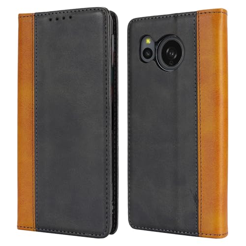Havaya AQUOS sense8 ケース aquosセンス8 ケース SH-54D ケース 手帳型 docomo SHG11 耐衝撃 シャープ Sharp アクオス カバー au SH-M26 SoftBank 楽天モバイル カード収納 レザー-ブラ