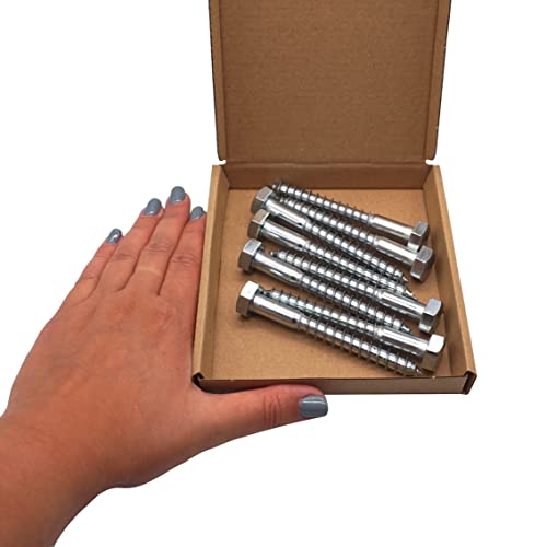 SKIR'CO (8 pcs) DIN 571 Zinc Plated Steel Hexagon Head Wood Screws M10 x 90 mm, Coach Screws, Hex Screw, Lag Bolts - Image 4