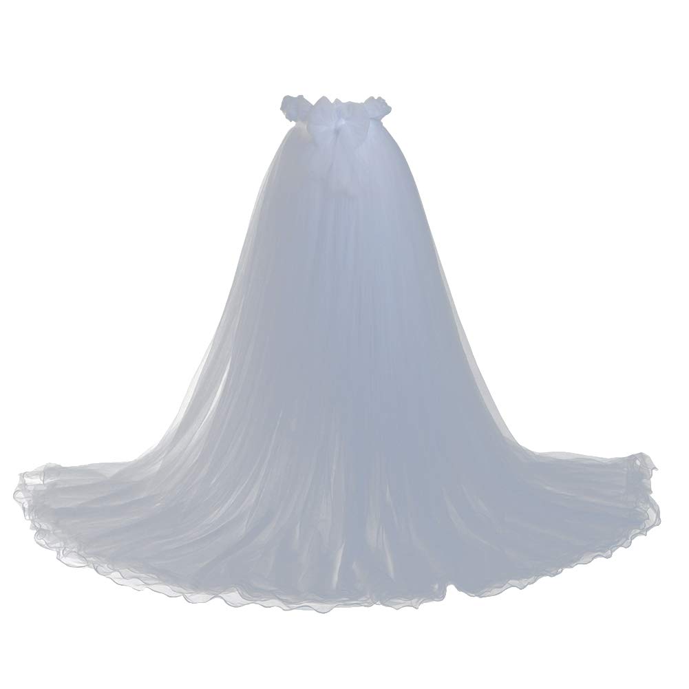 Women 5-Layers Tulle Tutu Long Train Skirts Wedding Party Cocktail Prom Bandage Mesh Maxi Dress