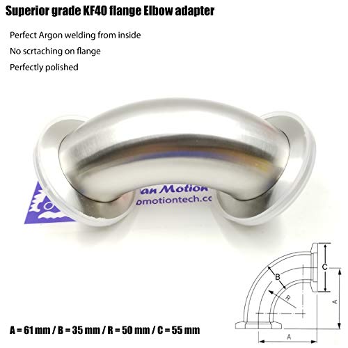 Image of ISO-KF Flange Elbow Fitting with KF16 / KF25 / KF40 Flange (90 KF40 Elbow)