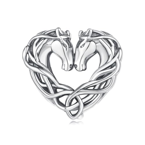 Abalorio de perro de plata de ley 925 con diseño de gato, caballo, perro bulldog, caniche dorado retriever animal de Navidad para pulsera Pandora, talla única, Plata de ley