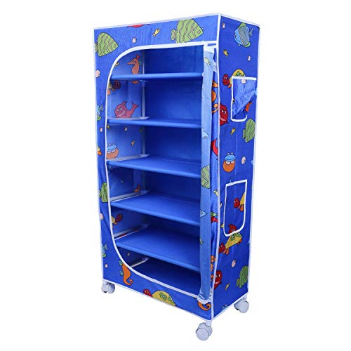 Image of Little One's | 6 Shelves Baby Foldable Wardrobe | Aquatic Blue (Made in India, ISI Certifed), LW6 /FB