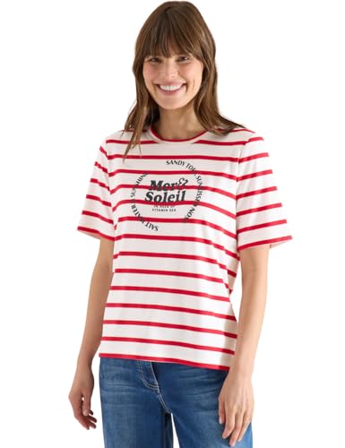T-Shirt rayé paillettes Cecil 3229723 top marin femme manches courtes col rond