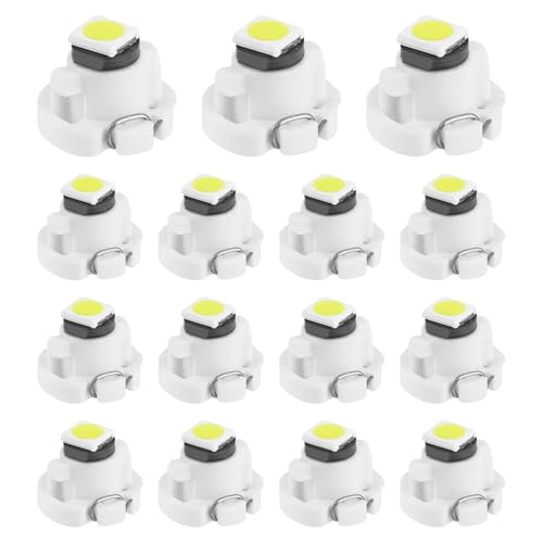 TNJPSEK 15 Pack T3 LED Dash Bulbs 8mm Base 3030 SMD LED Instrument Cluster Light Replacement for Automotive HVAC AC Heater Panel Gauge Shift Indicator Map Dome (White Light)
