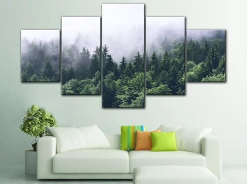 Impression Sur Toile 5 Pieces Nuages Brûlants pour grand tableau decoration murale salon