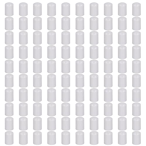 Lybunair 100PCS Engineering Plastic Rod End Caps Terminal Rod Bearing Tube Protectors for Electronic Fence System White (21mm)