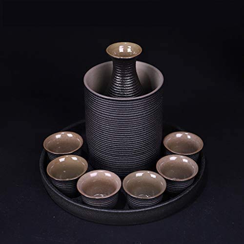 Service à saké coffret cadeau 8 pièces en céramique avec plateau chauffé