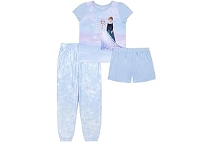 Cozy Nights, Restful Dreams: Girls' 3-Piece Loose-Fit Frozen Nightgown 5T